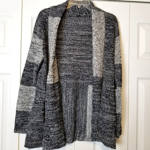 Carol Rose Cardigan Open Front Color Block Sweater - Picture 1 of 6